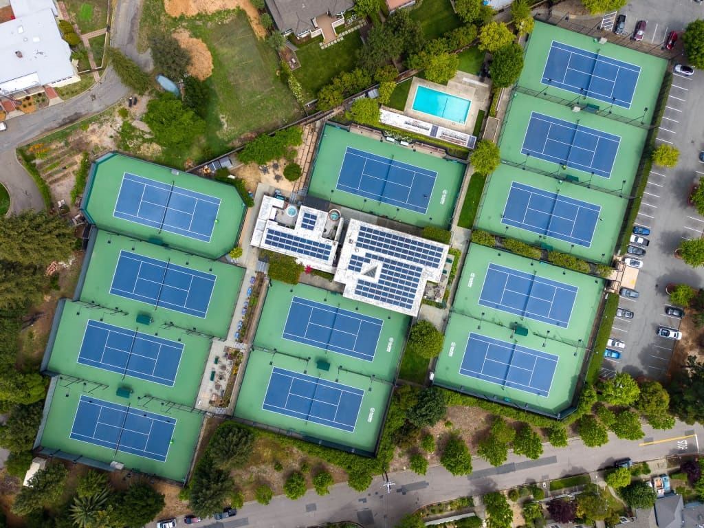 Aerial view of the Marin Tennis Club courts
